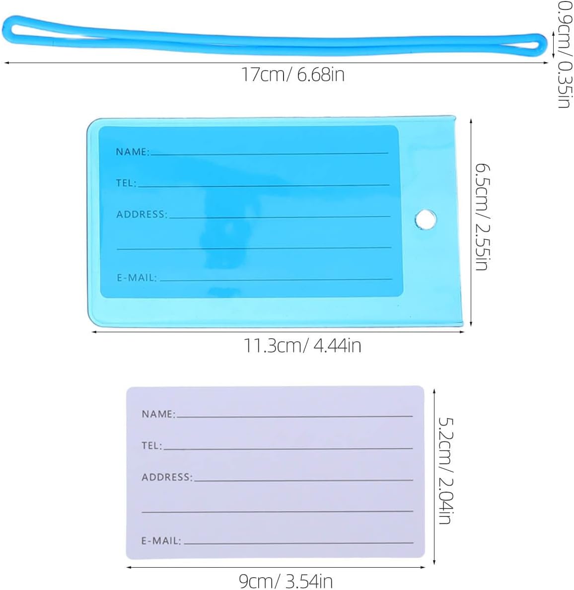 100Pcs Travel Luggage Tags - Baggage Identification Tags with 10 Bright Colors - Suitcase Identifiers with Writable for Backpacks & Airline Checked Luggage