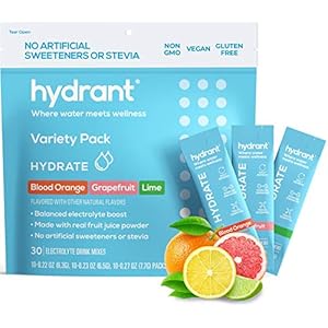 HYDRANT Hydrate 30 Stick Packs, Electrolyte Powder Rapid Hydration Mix, Hydration Powder Packets Drink Mix, Helps…