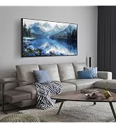 Framed Wall Art for Living Room Natural Landscape Canvas Prints Mountain Lake Picture Large Moder...