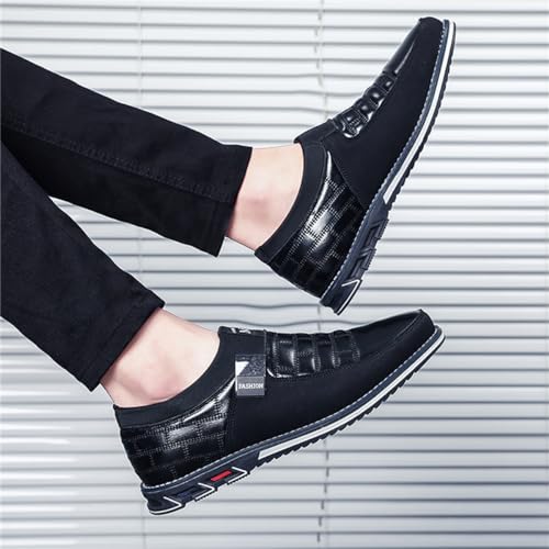 Image of Mens Business Casual Loafers Shoes for Male Lace-up Stylish Work Office Working Oxfords