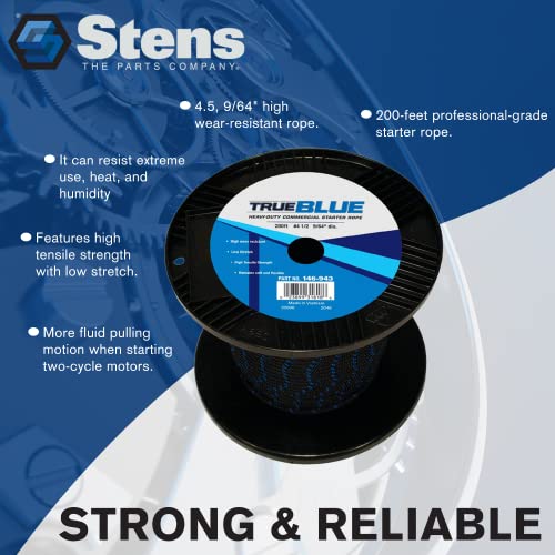 Stens New 200' Starter Rope 146-943#4 1/2 Solid Braid #TOP4