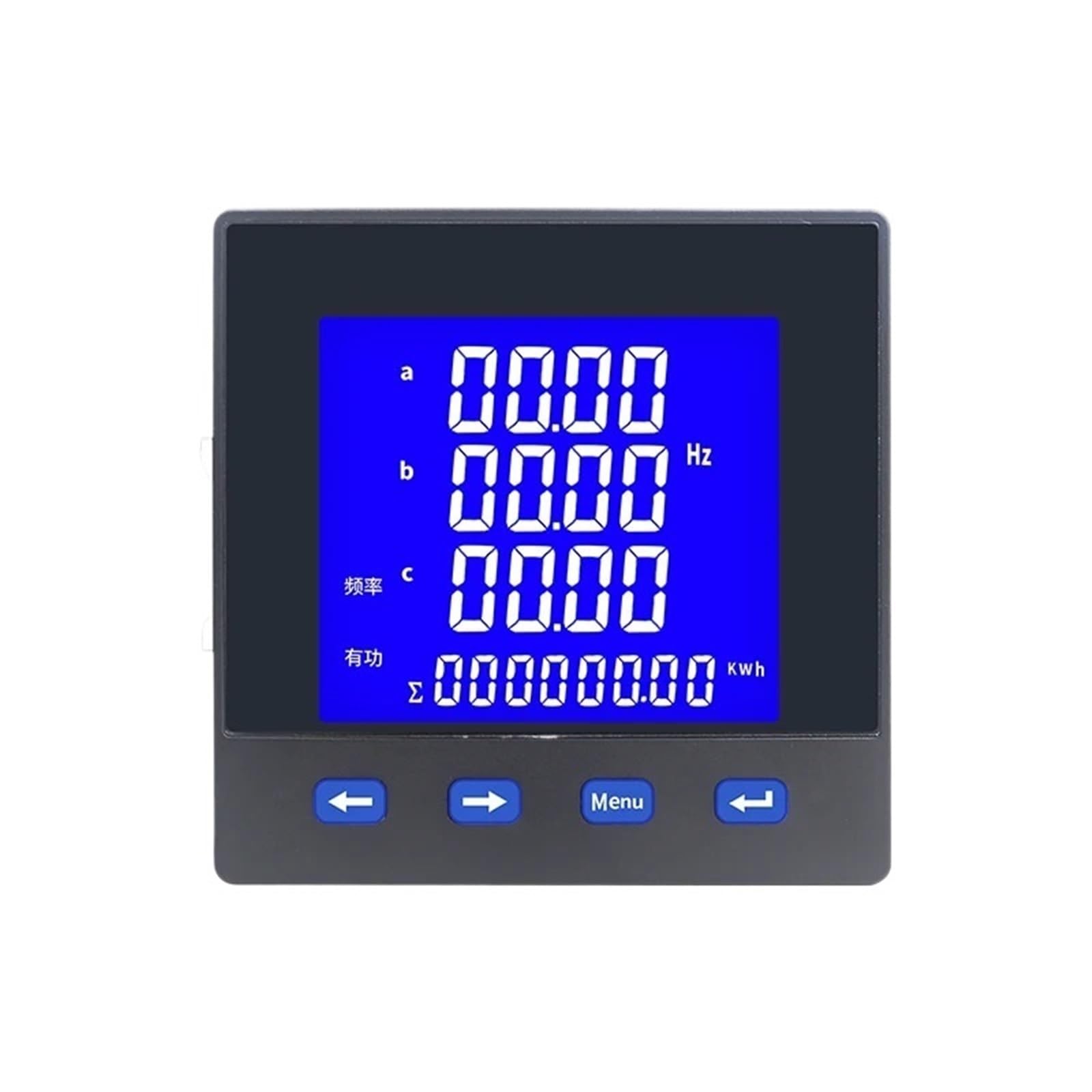 Misuratore di potenza multifunzione LCD trifase con RS485 Classe 0,5 VAW VA HZ VAR KWH