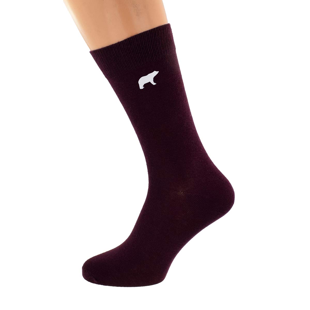 GTR-Prestige Giftware Contemporary Polar Bear Design Mens Socks UK Size 5-12 in (Burgundy)