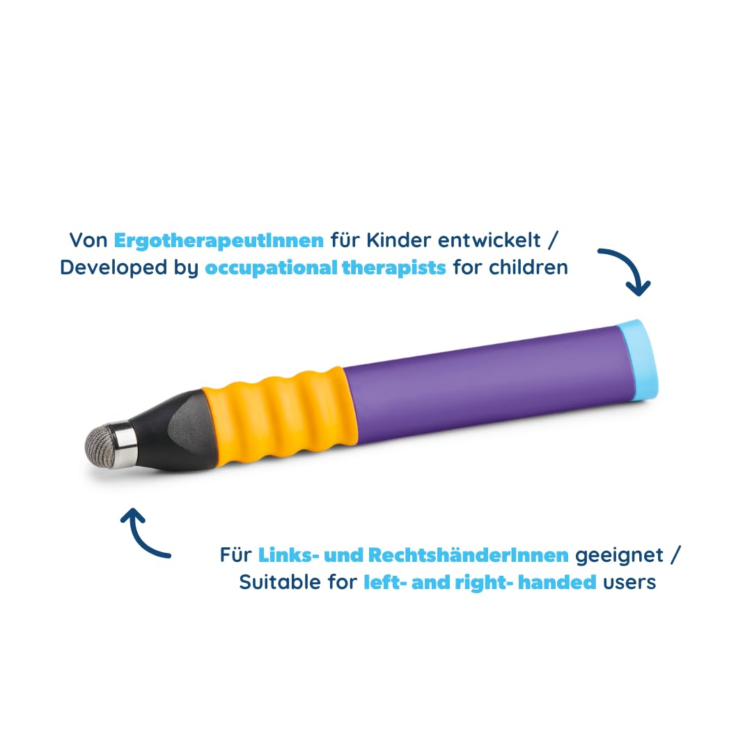 Edurino Ergonomischer Eingabestift | Tablet Stift für Kinder | Eingabestift für Edurino Figuren | Lernspiele ab 4 Jahren | Dreipunktgriff | Stylus Touch Pen (Lila)