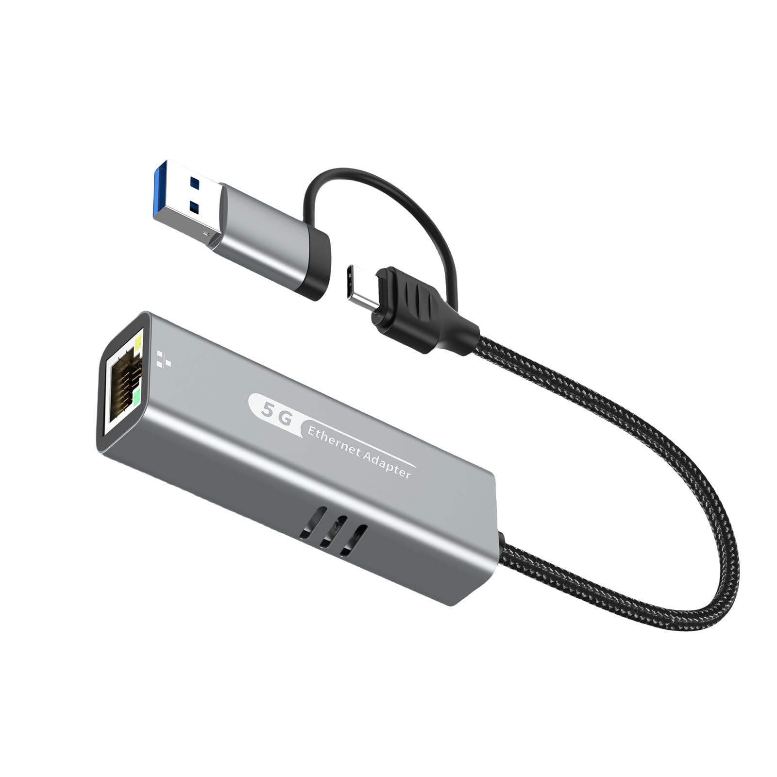 Tipo C di alluminio di USB alla cassa dell'alluminio dell'adattatore 5Gbps di rete RJ45 per il trasferimento efficiente dei dati