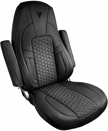 Funda de asiento compatible con Freightliner Cascadia Factory OEM Seat – 33″ respaldo alto, piel sintética de ajuste personalizado, duradera y fácil