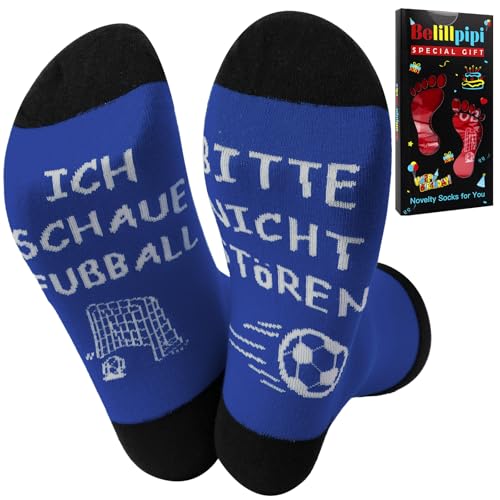 Belillpipi Lustige Fußball Socken 36-45, Fussball Geschenke für Männer, Fussball Socken Jungen Teenager Kinder Sohn Fußballliebhaber Vatertag Geschenke für Herren