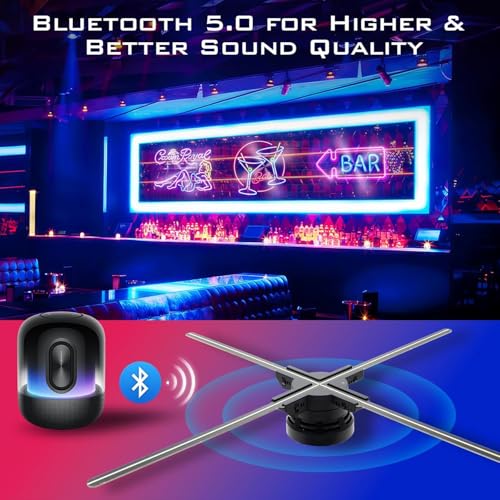 Hologramme 3D de 60cm avec Wi-FI et Bluetooth, Projecteur Hologramme 3D avec 720 LED, 2500 CD/m² et 1500 Vidéos 3D Gratuites,Projecteur Holographique 3D pour Expositions, Magasins, Centres Commerciau – vue 4