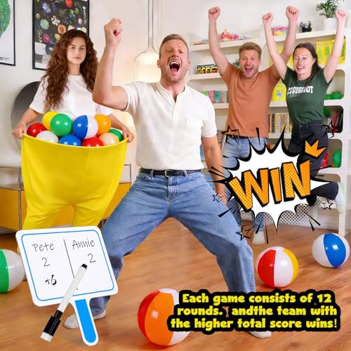 Oversized Granny Pants Yard Game Set - 4 Giant Pants, 20 Balls, Challenge Cards, Outdoor Yard Games for Adults Toss & Catch Game for Family, Adults, Parties - Lawn & Backyard Games - image 6