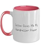Fun Hairdresser Two Tone 11oz Mug, Coffee Gives Me My, Gifts For Men Women, Present From Team Leader, Cup For Hairdresser, Beauty, Salon, Stylist, Scissors, Comb, Hair color