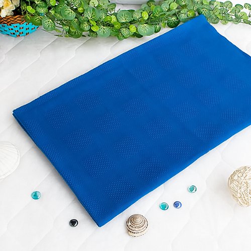 [Dark Blue] 100% Cotton Jacquard Weave Throw Blanket (61 by 54 inches)