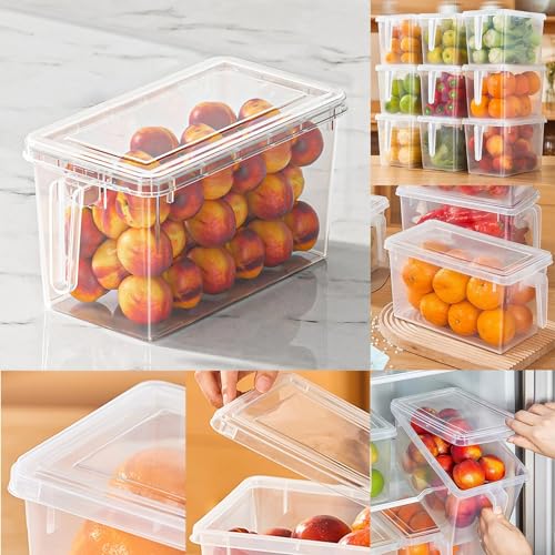 Leak Proof Clear Food Storage Containers with Lid and Handle for Kitchen (Clear) - image 2