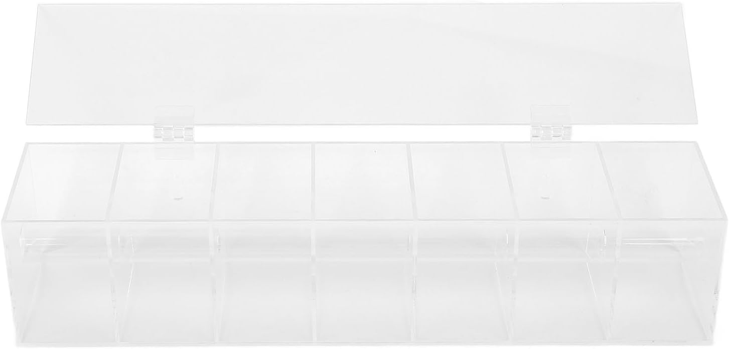 Label Dispenser with 7 Compartments - Clear Sticker Roll Holder Organizer for Dust Free Sticker Dispensing
