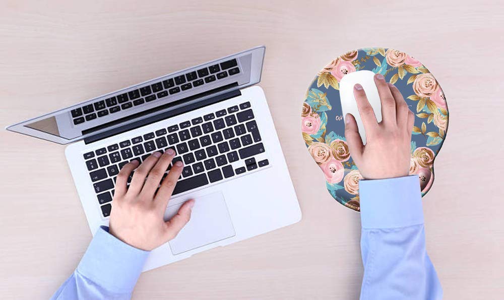 Bible Quote Mouse pad, Be Still and Know That I am God - Psalm 46:10 Mousepad, Watercolor Floral Mousepad with Wrist Support, Cute Wrist Pad for Computer, Laptop, Home Office Gaming, Working