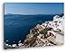 Produktbild deyoli Blick auf die Griechische Küstenstadt Format: 60x40 als Leinwandbild, Motiv fertig gerahmt auf Echtholzrahmen, Hochwertiger Digitaldruck mit Rahmen, Kein Poster oder Plakat