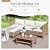 Sophia & William Boho Rattan Patio Sectional Set with Thick Cushions & Coffee Table – Balcony, Backyard & Poolside Outdoor Furniture (Beige)