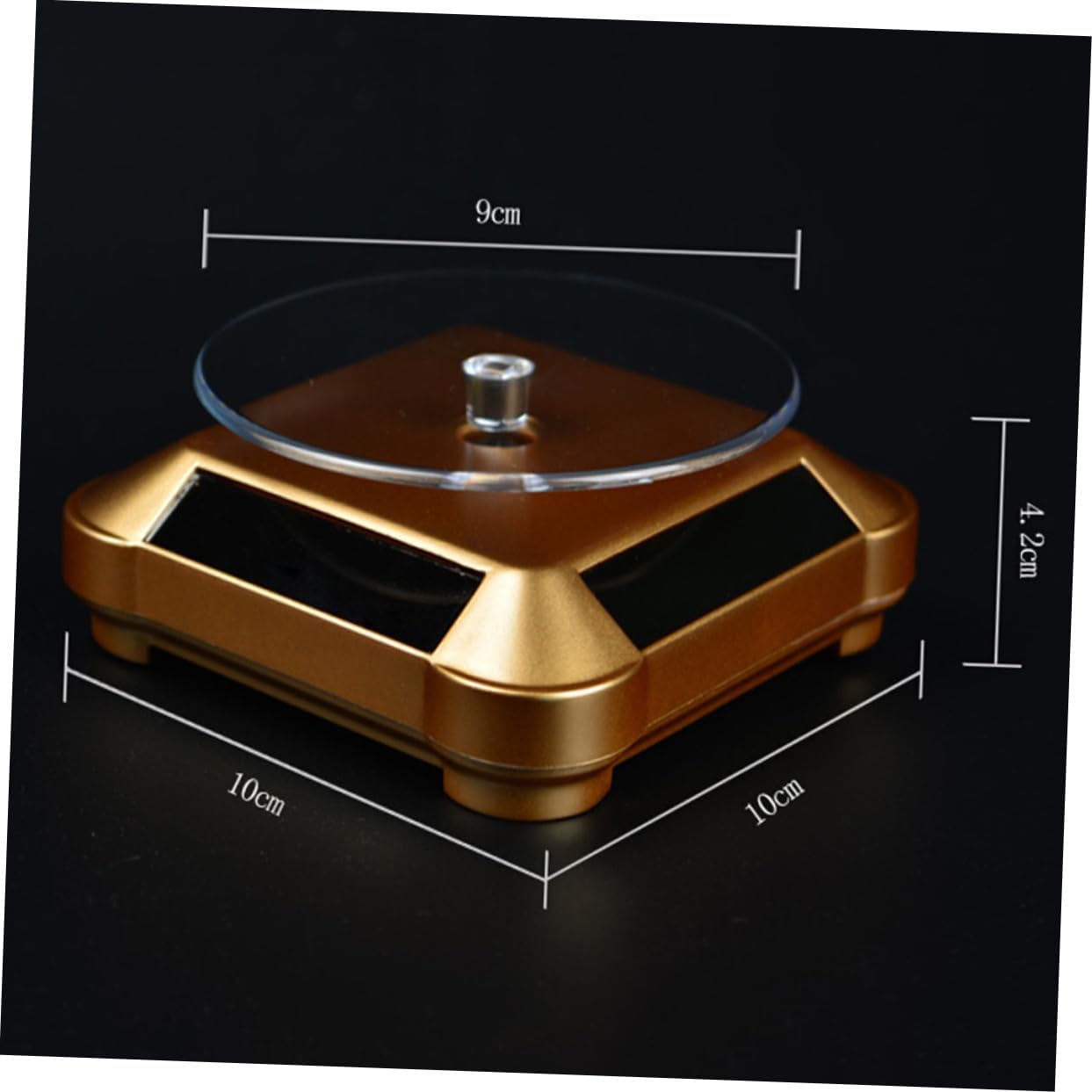 ULTECHNOVO Solar Rotating Display Stand Tray Jewelry Phone Display Holder Lightweight No Battery Required Capacity for Accessories Showcase