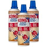 KONG Easy Treat Dog Paste 3-Pack – Mess-Free Stuffing Toys, Training & Reward Treats, Made in USA, Highly Digestible, No Refrigeration Needed (Peanut Butter)