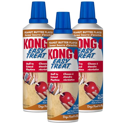 KONG Easy Treat Dog Paste 3-Pack Mess-Free Stuffing Toys Training & Reward Treats Made in USA Highly Digestible No Refrigeration Needed (Peanut Butter)