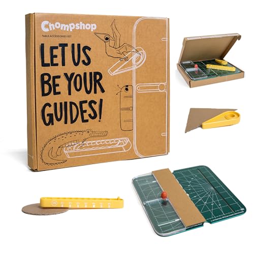 Accessory Set for ChompSaw | (ChompSaw Not Included) | Fence, Circle-Cutting Tool & Angle Guide | Precision Attachments for Cardboard Crafting & STEM + STEAM Learning