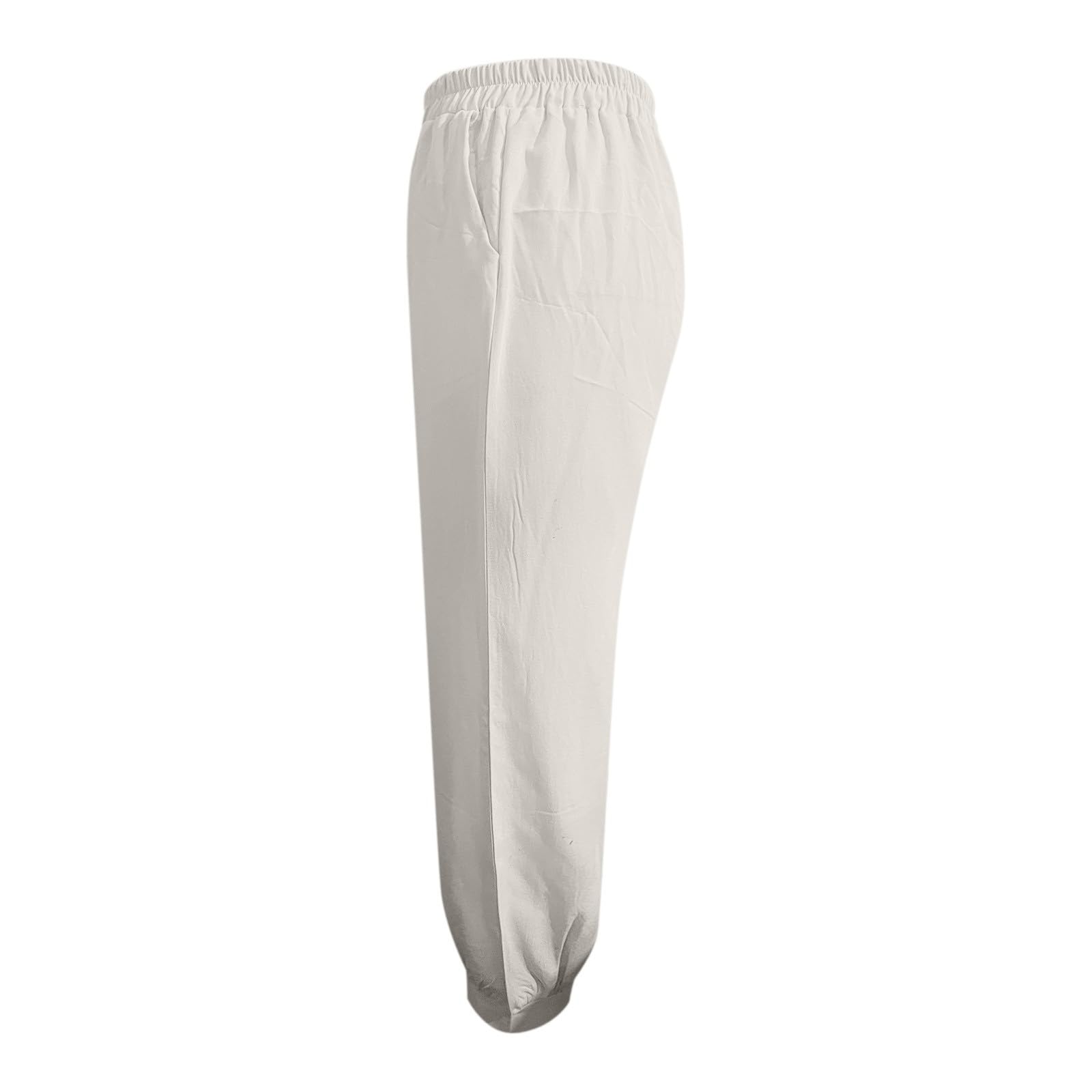 Cocila Pantalon Ete Femme Leger en Coton pour Femme Coupe Ample Et Décontractée Taille Élastique Style Sarouel De Plage D Ete Léger Fluide Travail Jogging Chic Large Grande Élastique Bas