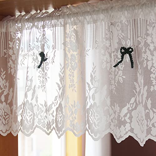 Gasa voile transparente bordada para puerta o ventana pequeña 2