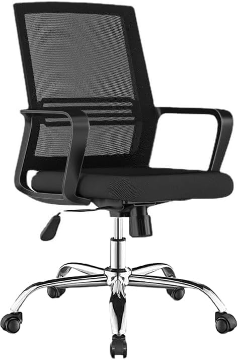 Requena Office Chair with Armrest, Ergonomic Swivel Mesh Chair, B09-BLK