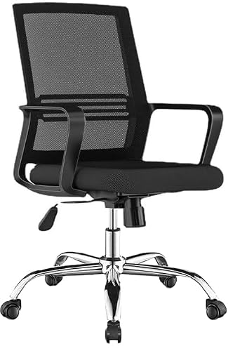 Image of Requena Office Chair with Armrest, Ergonomic Swivel Mesh Chair, OAK-B09-Black