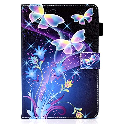 Folio Case For Amazon Fire Hd 8 Tablet (Only Fit 2018 2017 2016 Version,8Th/7Th/6Th Generation) And Fire Hd 8 Tablet, Funut Premium Pu Leather Smart Cover With Auto Wake/Sleep, Cute Butterfly #TOP5