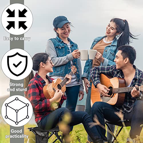 2 Pcs Camping Stool Small Lightweight Sturdy Portable Stool With Side Pocket Comfortable Foldable Chair For Camping Fishing Hiking Gardening Walking Picnic Travel Bbq Backpacking Walking (Gray) #TOP4