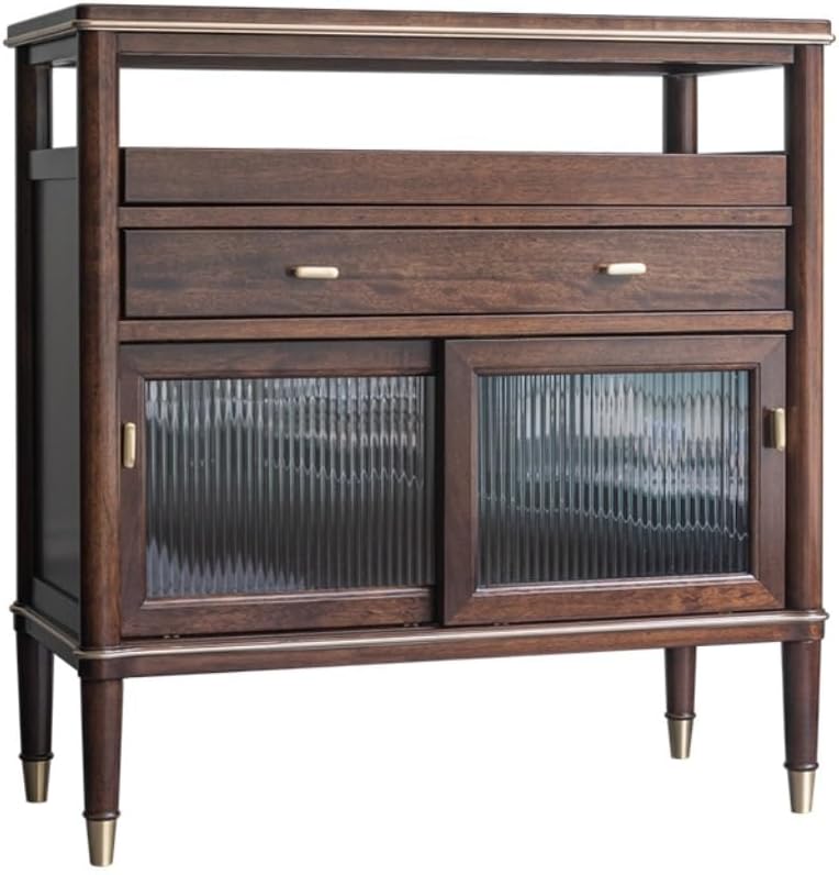 Bufetera Retro Wooden Sideboard Living Room Storage Cabinet Home Coffee Machine Display Table Restaurant Cabinet Aparadores Para Comedor, 90*40*92cm