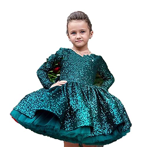 Shiny Toddler Little Girls Shiny Sequins Flower Girl Formal Birthday Party Pagenat Dance Dress