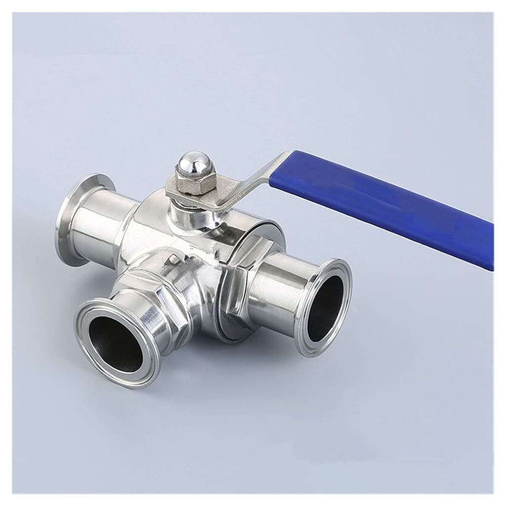 L Válvula De Bola Sanitaria Port/T Port, Válvula De Bola Sanitaria De Acero Inoxidable De 3 Vías, 1,5 "50.5mm Tipo De Férula De Tri Abrazadera For Alimentos Home Brew, 1pcs (Size : L Type)