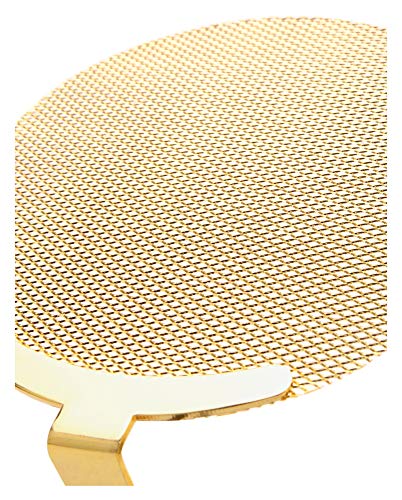 Pronomic PK-20G Professionneller Poschutz (13,5cm Popkiller für Recording, Vergoldete Metallmembran, Plopkiller, mit Klemme und Schwanenhals)