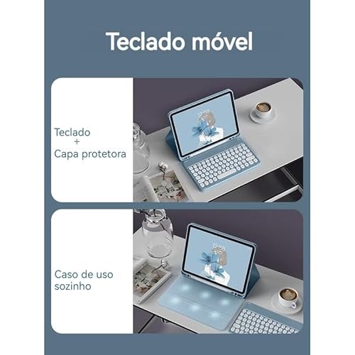 Teclado Redondo + Mouse + Capa Para iPad 9ª/8ª/7ª Geração 10.2 Polegadas ipad Air3 ipad Pro 10.5 Pol
