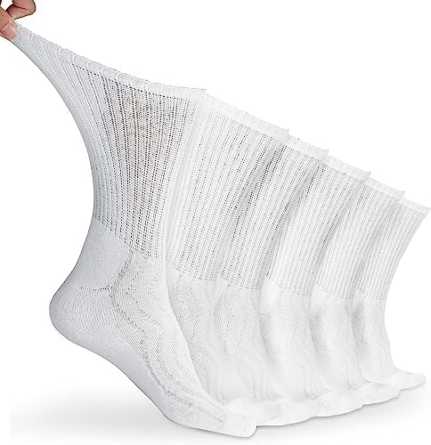 LIN Diabetic & Circulator Socks Women Men, 6 Pairs, Non-Binding Sock 9-11 10-13 13-15 Edema Neuropathy Lymphedema