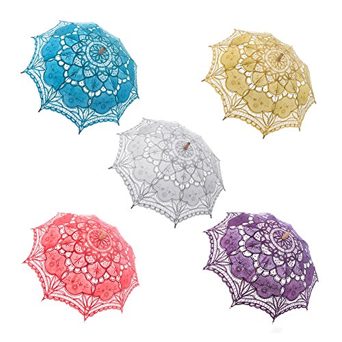 Toptie Vintage Lace Parasol, Wedding Bridal Umbrella, Photograph Parasol, Christmas Party Decoration - Green #TOP2