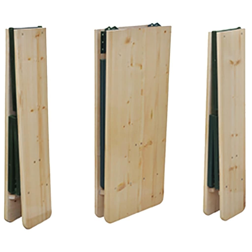 Hothingwell Set tavolo da birreria pieghevole e 2 panche 220 cm in legno di abete cinese e metallo per giardino patio mobili pieghevoli salvaspazio