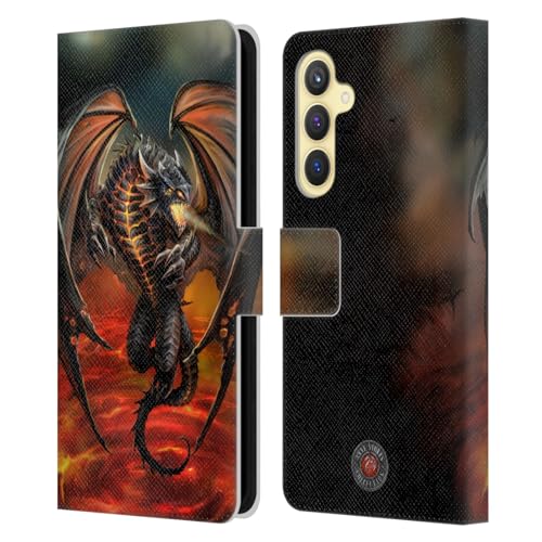 Carcasa de cuero Samsung S23 FE Head Case Dragons dragón lava funda libro