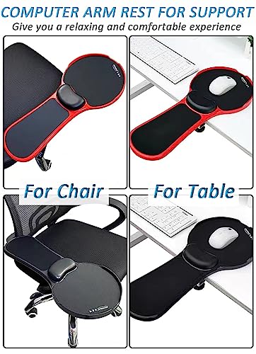 Support de bras réglable noir LL-COEUR avec repose-poignet ergonomique pour bureau