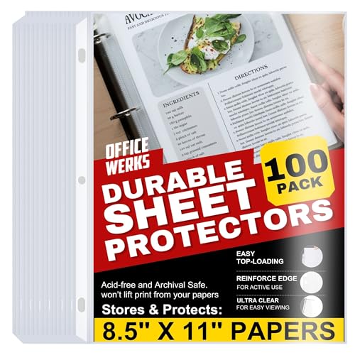 Clear Sheet Protectors, 8.5x11 Inch for 3 Ring Binder, Plastic Sheet Sleeves, Top Loading Paper Protector with Reinforced Holes, Archival Safe for Documents and Photos image 4