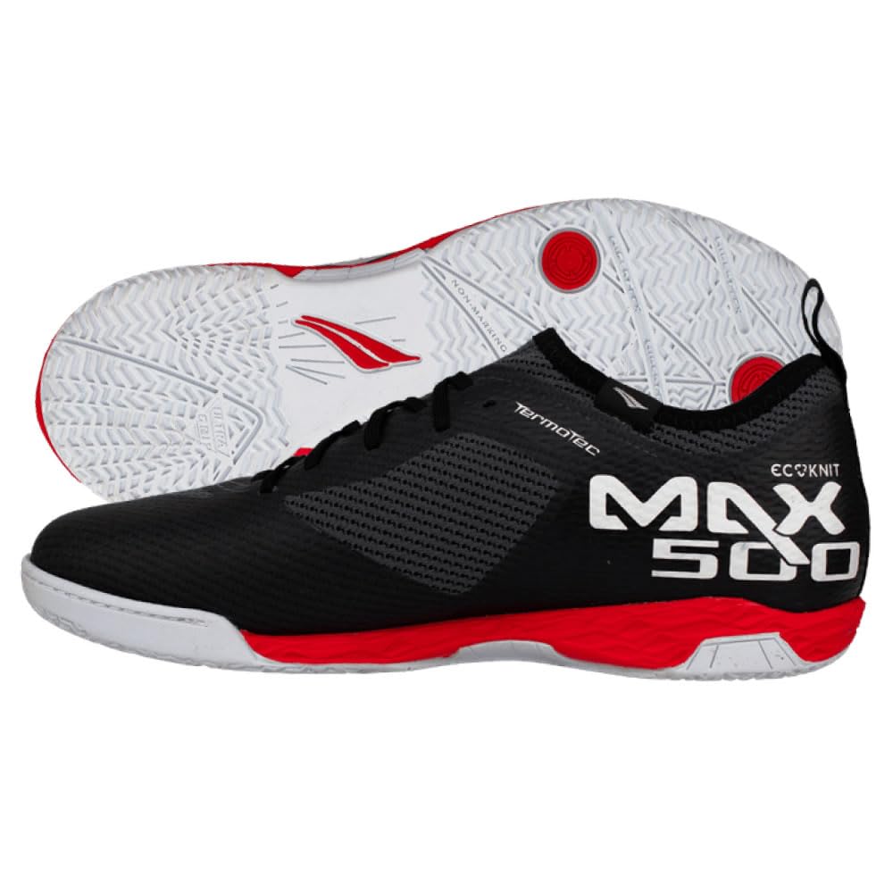 PENALTY Futsal Shoes ECOKNIT MAX 500 XXI (Black White Red, US Footwear Size System, Adult, Men, Numeric, Medium, 11.5)