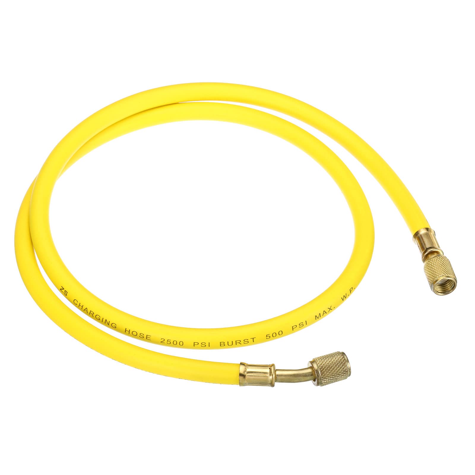 PATIKIL 1/4 SAE Refrigerante Ricarica Flessibile, 3.9ft 500PSI HVAC Flessibile per Aria Condizionatore Collettore Manometro Refrigerazione Manutenzione, Giallo