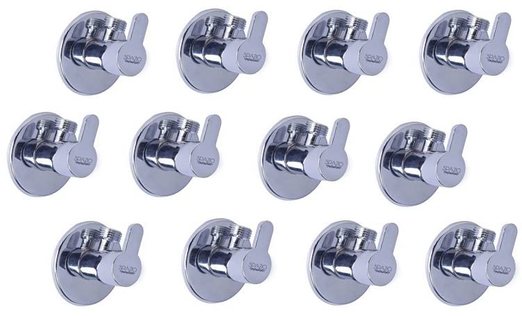 Spazio Fusion Angle Valve Pack of 12 Chrome Plated Foam Flow Angle Cock Faucet (Wall Mount Installation Type) (B0B1JCPMB5) Amazon Price History, Amazon Price Tracker