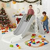 Toboggan Bebe, Toboggans Exterieur/Interieur Enfant, 4 en 1 Toboggan Autoportant, avec Té...