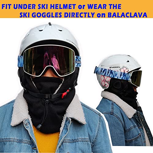 Ski Mask For Women Winter Fleece Balaclava Face Mask Thermal Face Cover Cold Weather Face/Head/Neck Warmer Hood Hat(Black) #TOP4