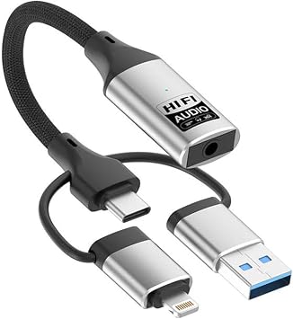 3in1 iPhone Lightning, Type-C, USB Giri li 3.5 mm Aux  evirici Kulakl k Jak Adapt r FC1164