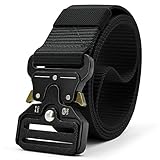 DOOPAI Tactical Belt for Men, Black Military Nylon Web with Quick Release Heavy Duty Buckle, Ideal for Work, Hiking, and Army