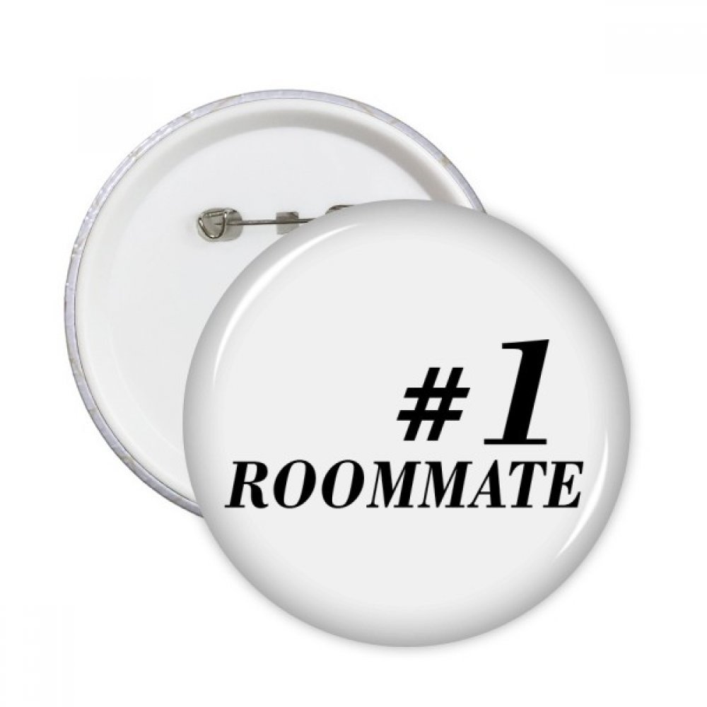 Badge rond Number.1 Roommate épingle vêtement décoration multicolore 5pcs - 3