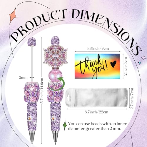 Tondiamo 45 Pcs Rhinestone Beadable Pens Bulk Set,Rose Diamonds by Tondiamo - Used condition - Image 2